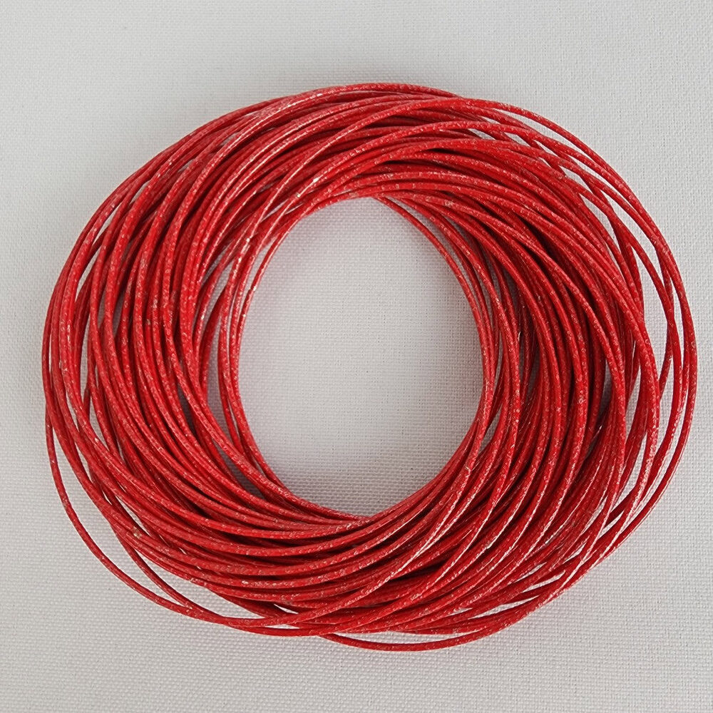 Red Metal Multi Bangle Stacking Bracelets - Picture 2 of 4